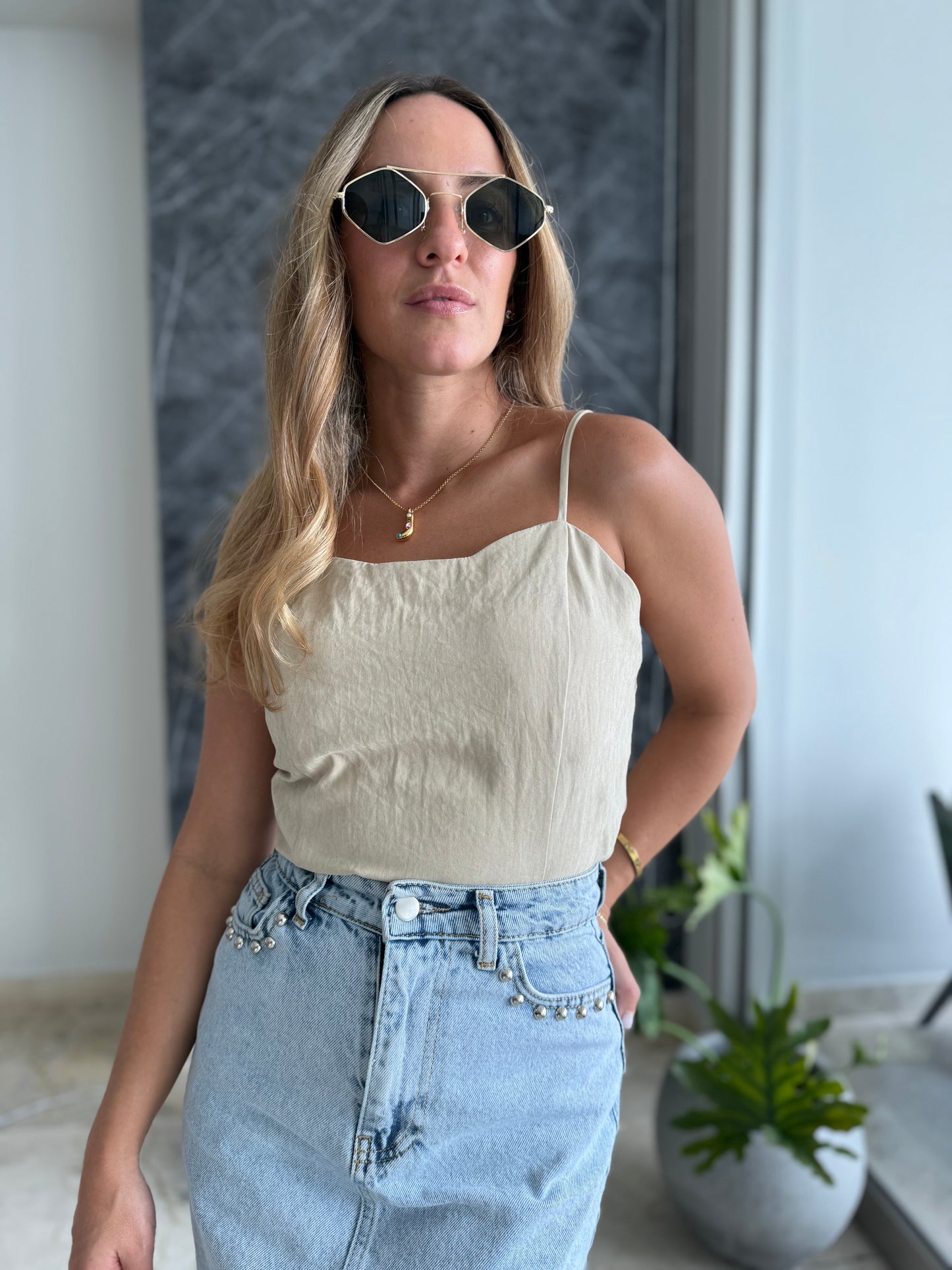 Nude Silky top