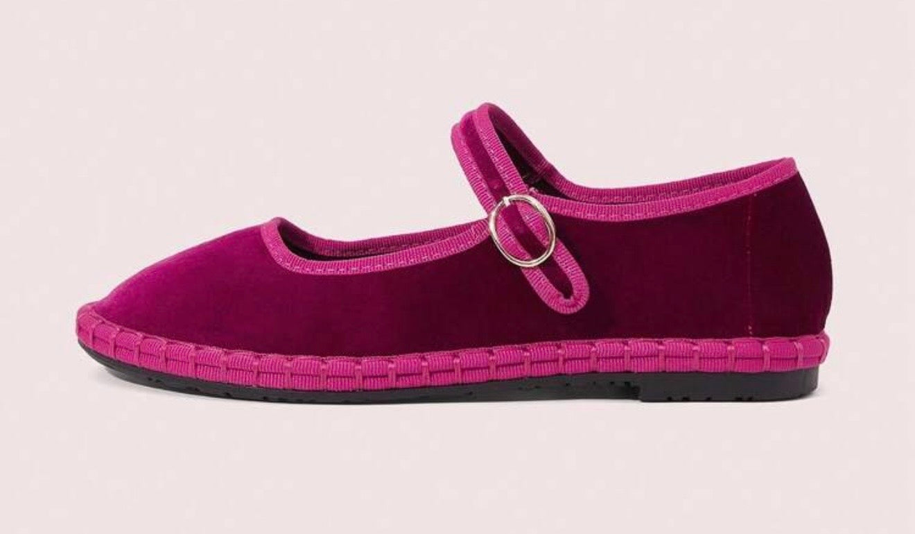 Burgundy & hot Pink flats DT