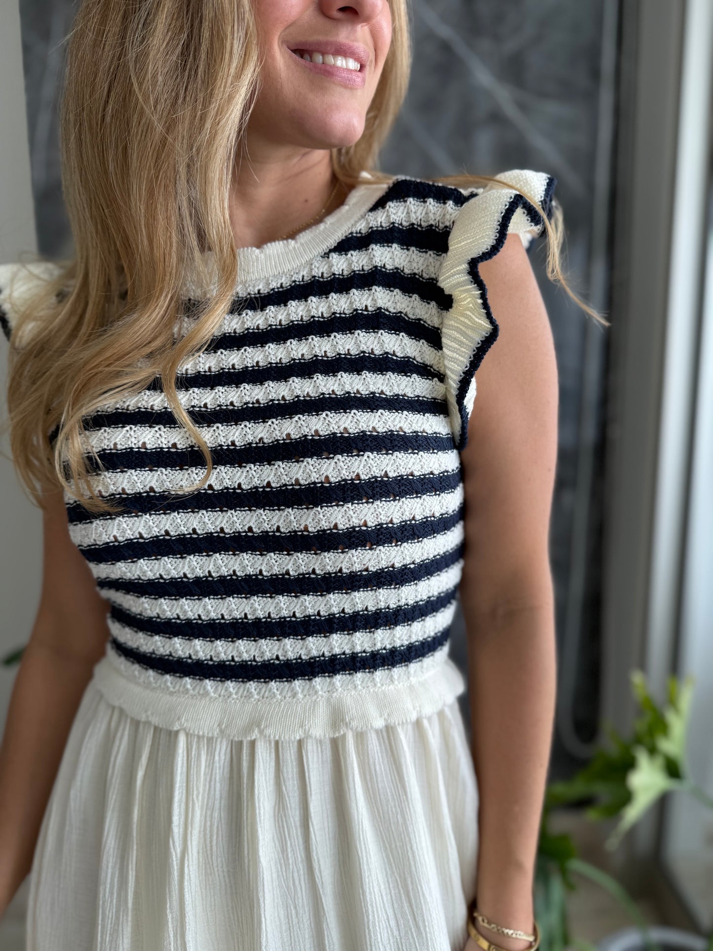 Knitted ruffled dress