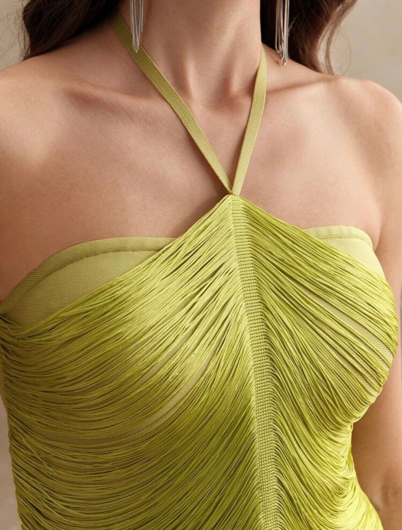 Lime Fringed Gia Dress