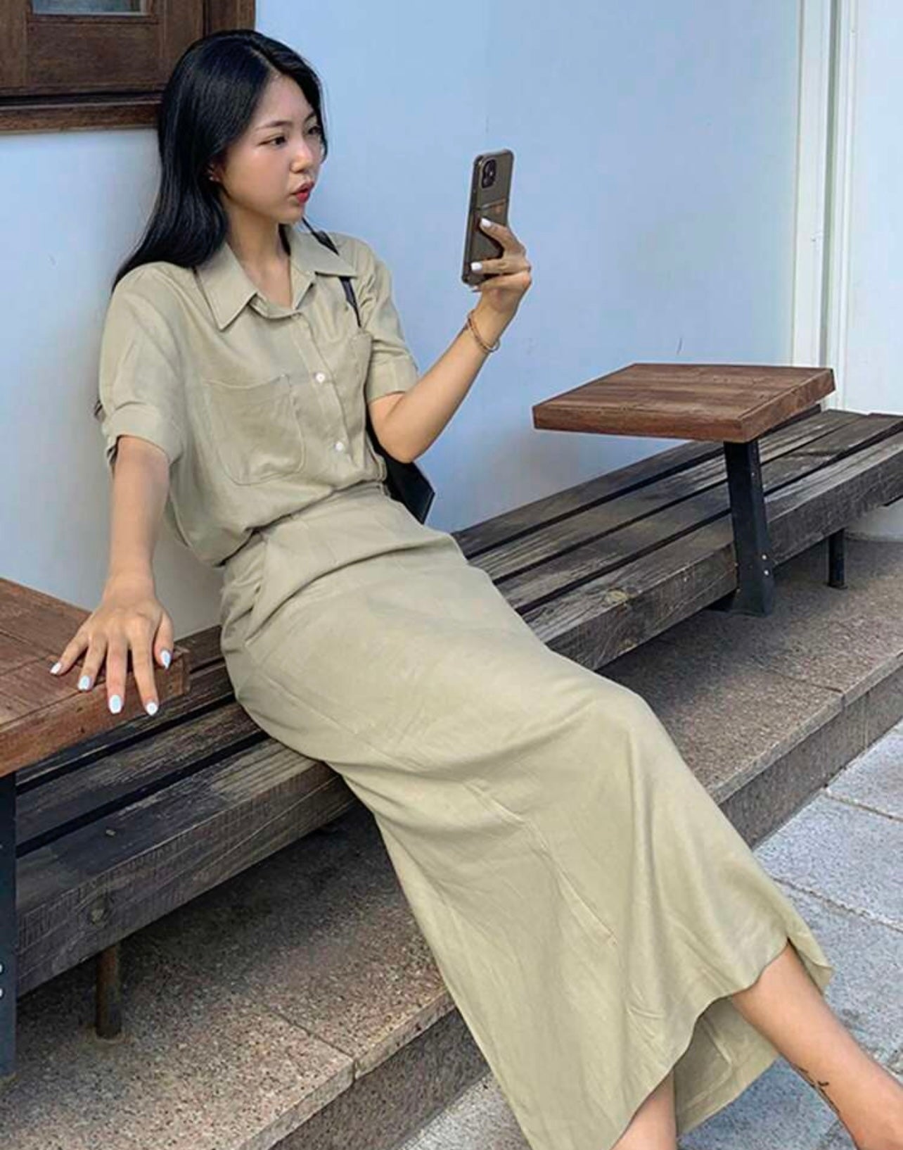 Sage skirt set