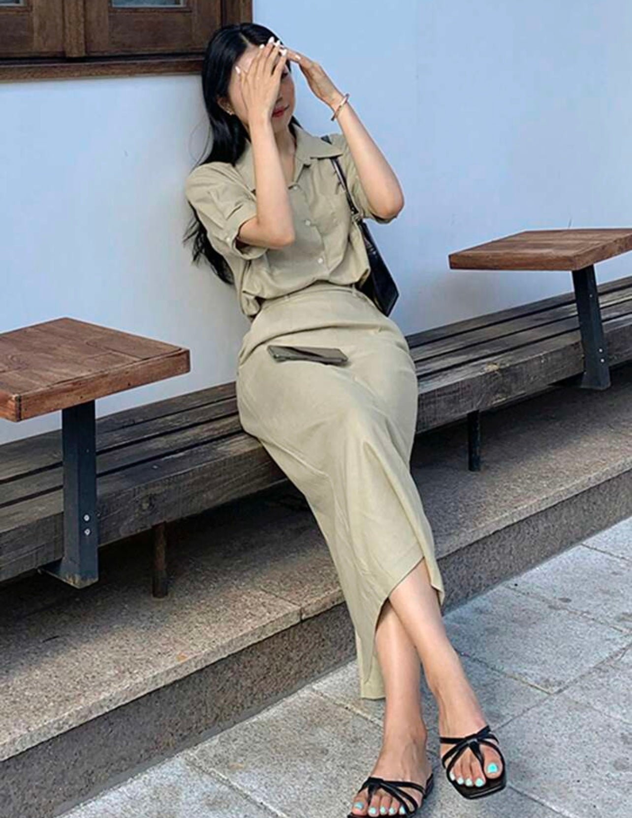 Sage skirt set