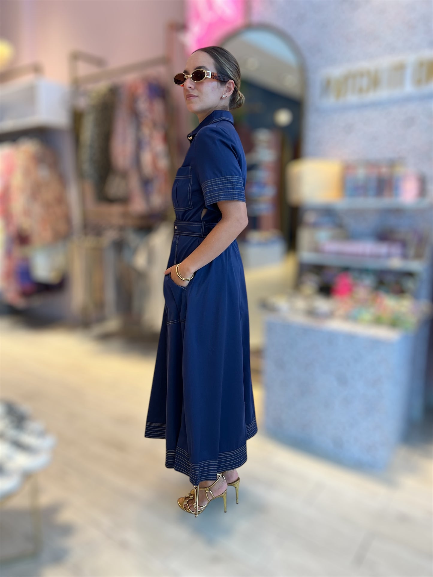 Navy stiched Dress