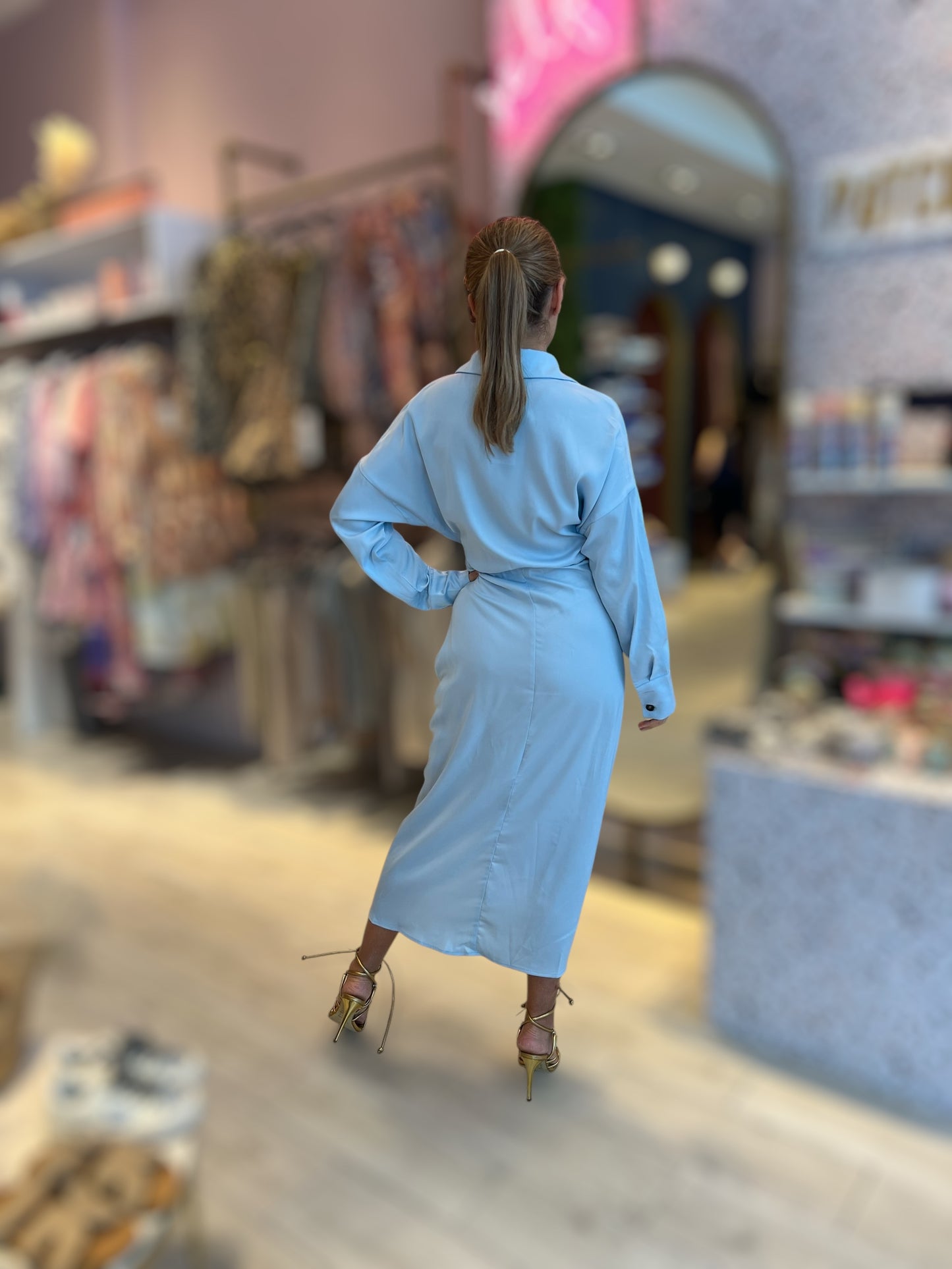 Light Blue Silky Dress