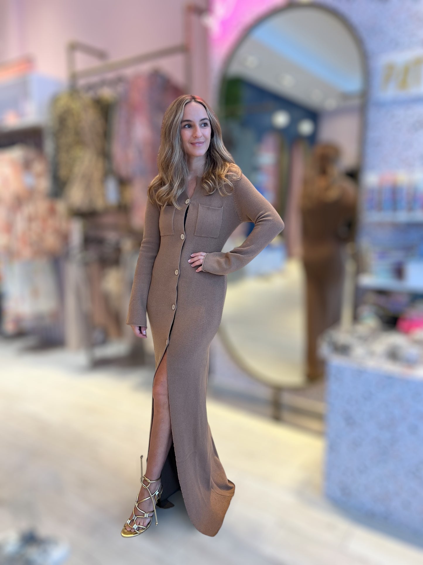 Aesthetic ribbed dress / cardigan