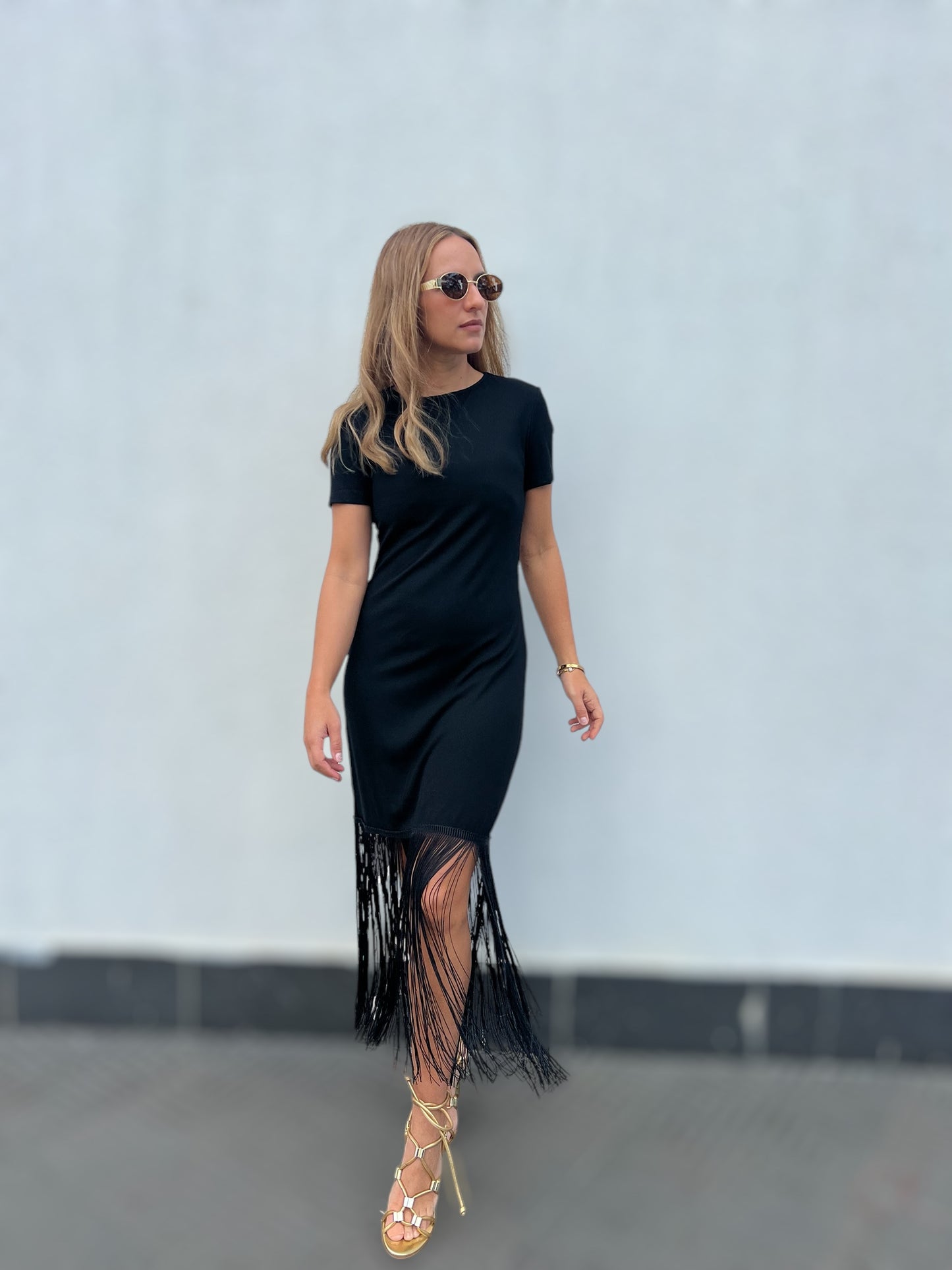 Black Fringed Dress