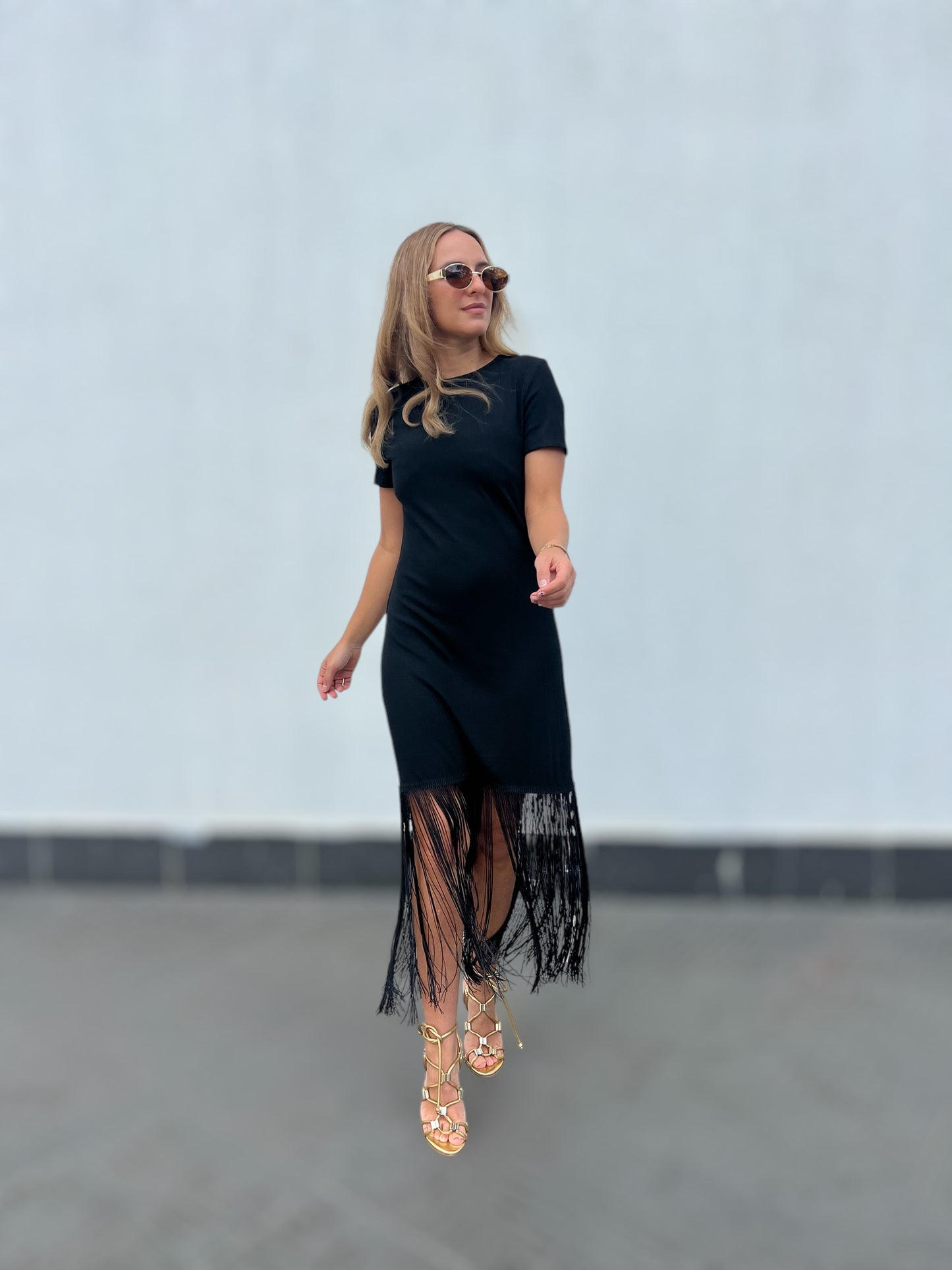Black Fringed Dress