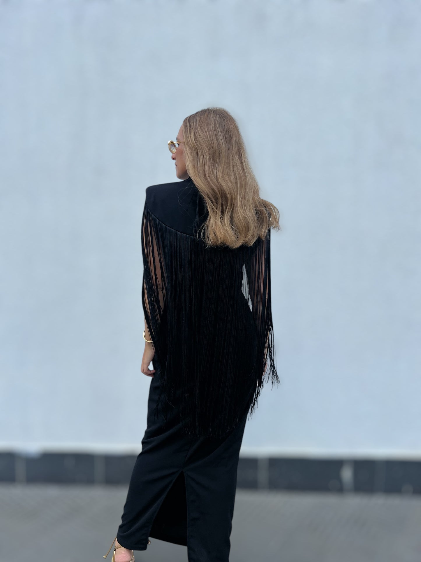 Black Fringed Dress