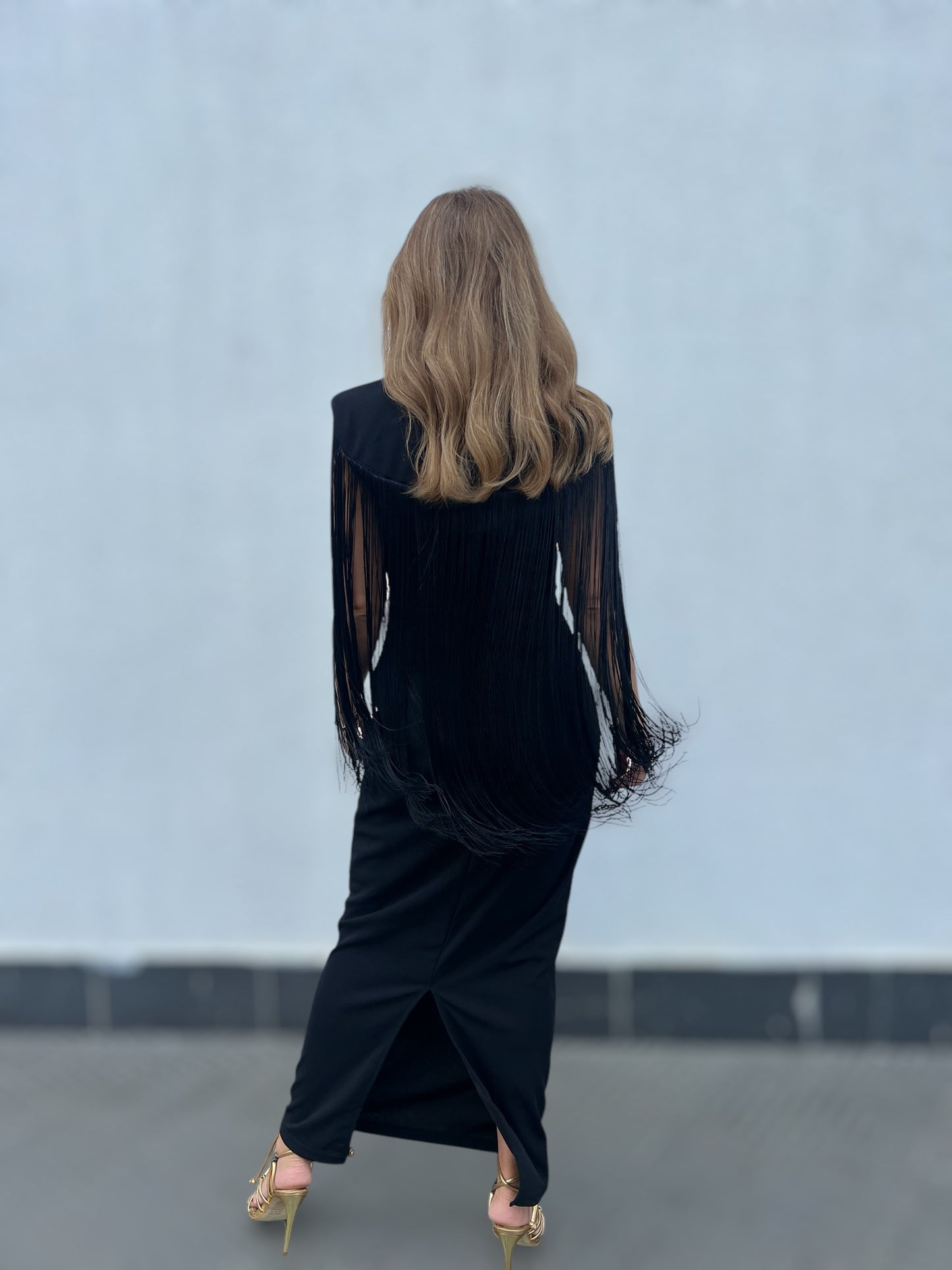 Black Fringed Dress