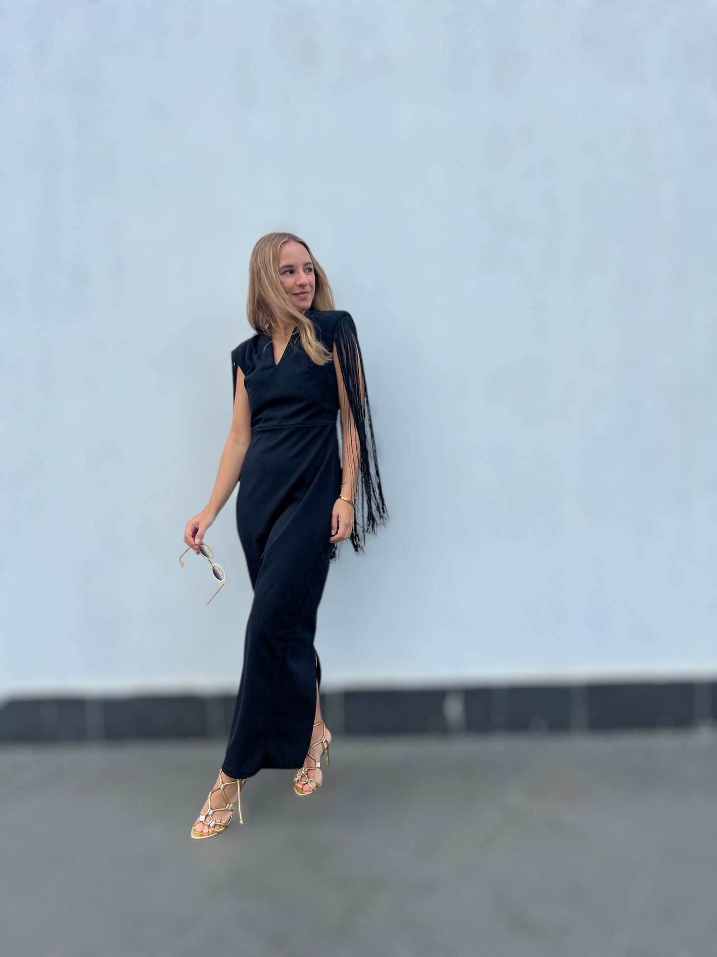 Black Fringed Dress