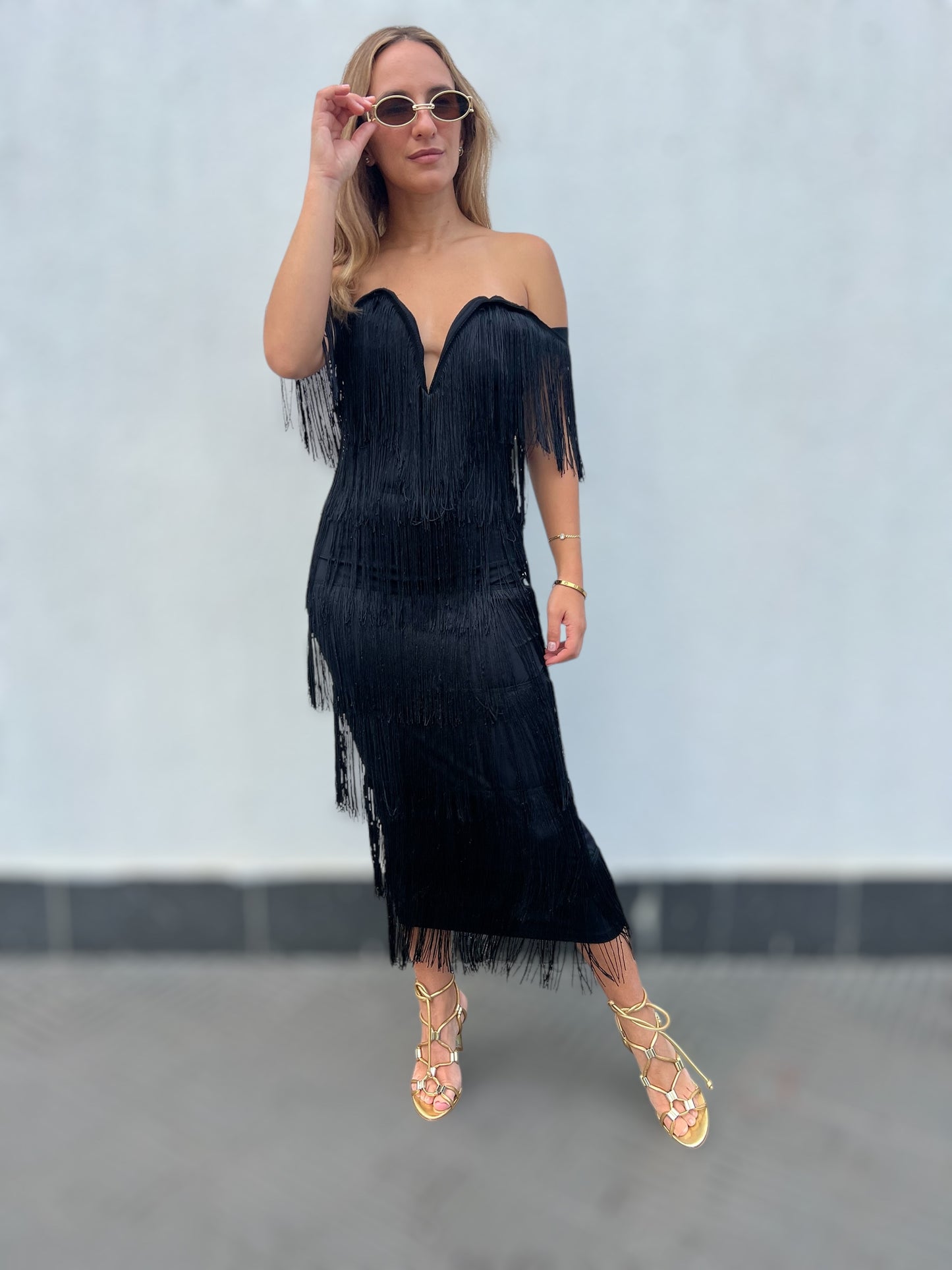 Black Fringed dress