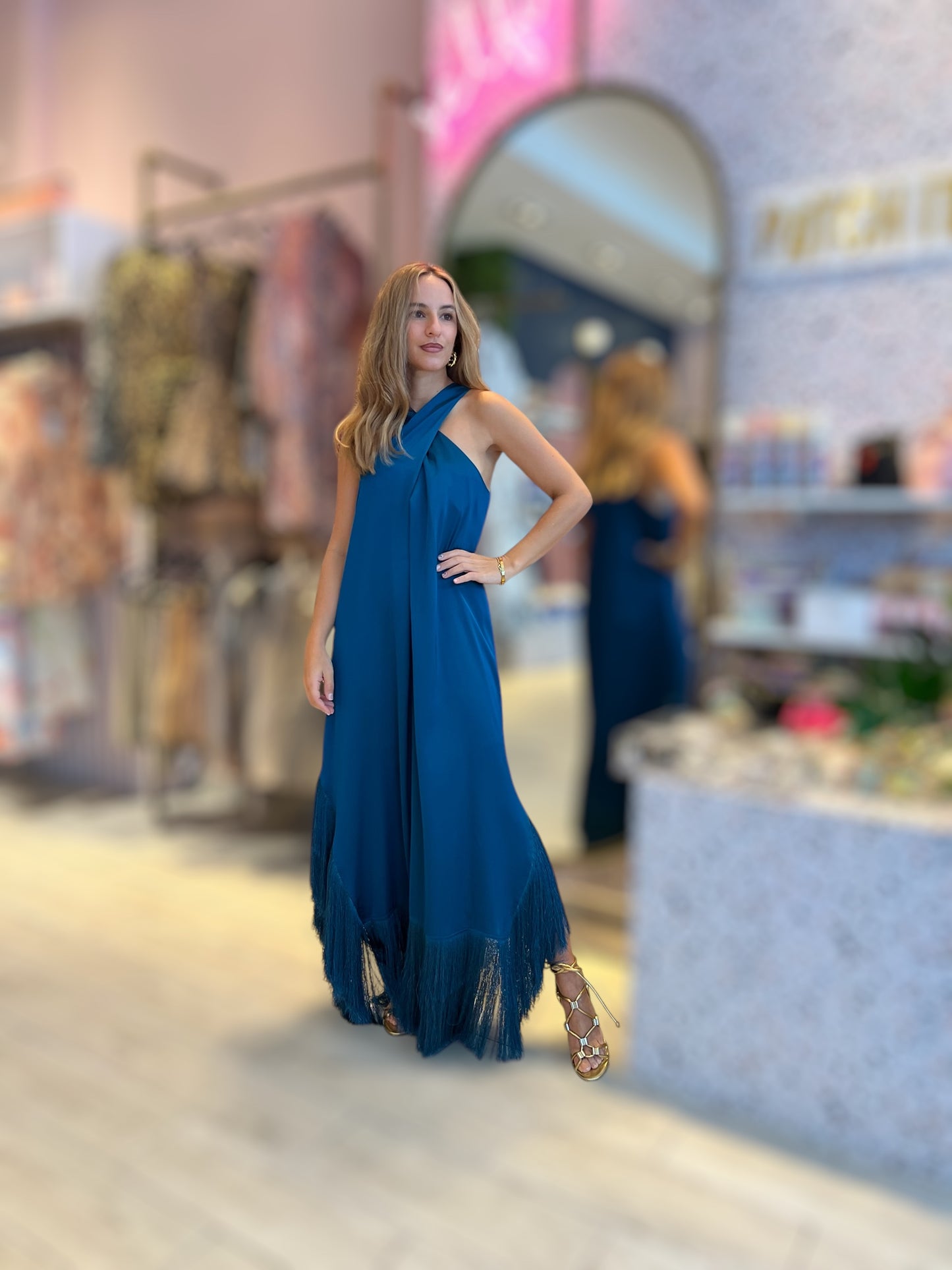 Blue Fringed Dress