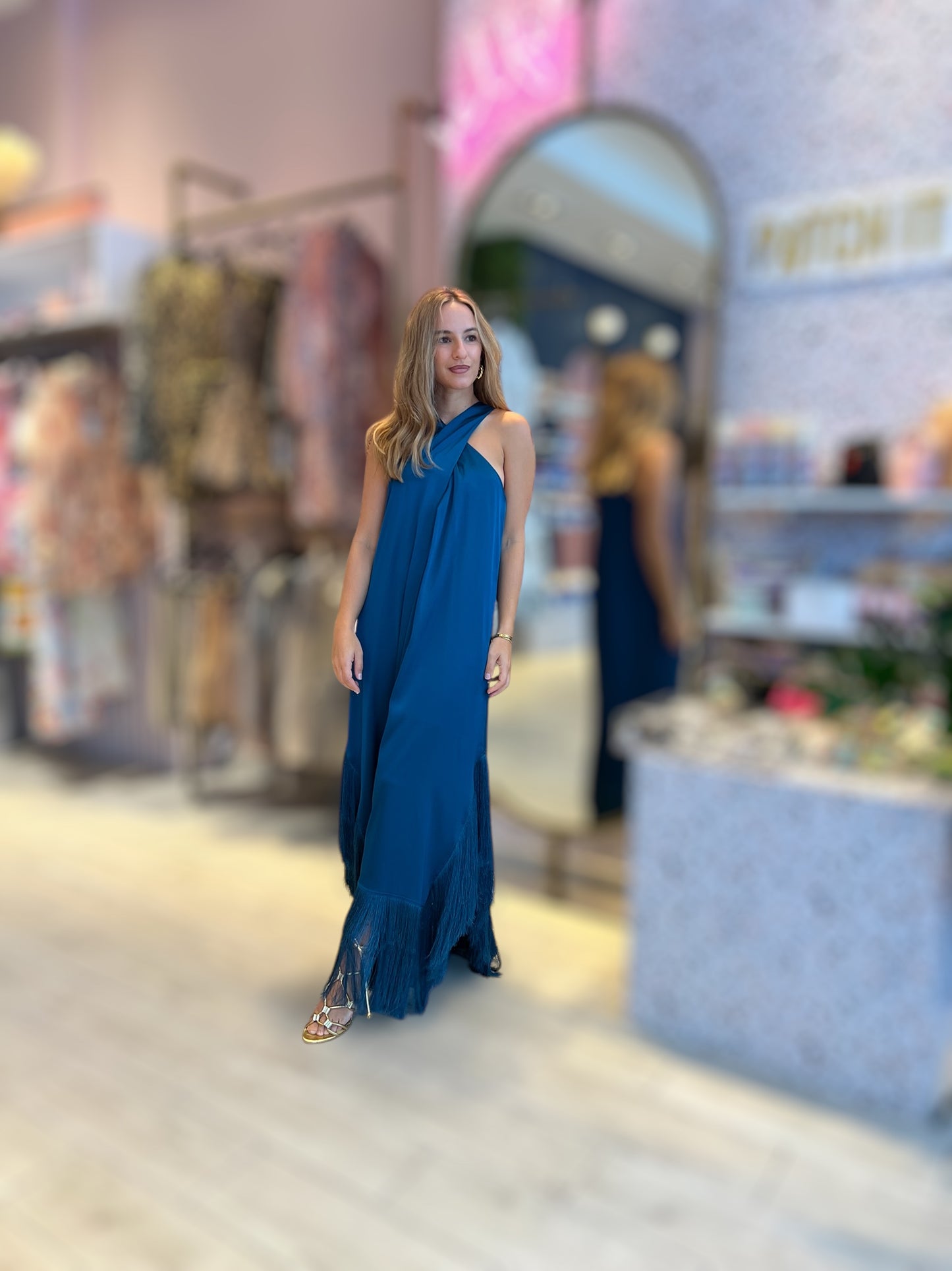 Blue Fringed Dress