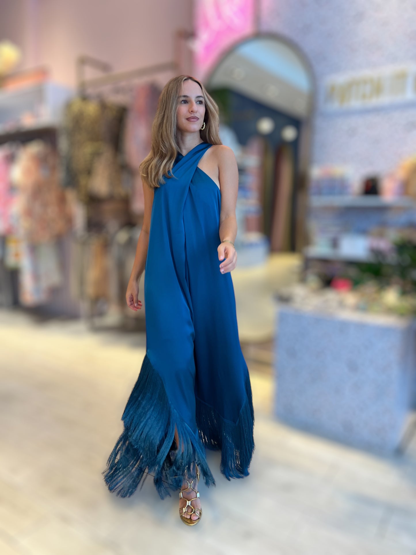 Blue Fringed Dress