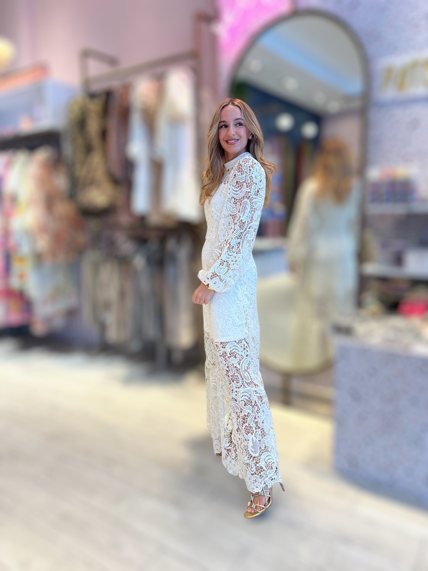 Ivory lace total Dress