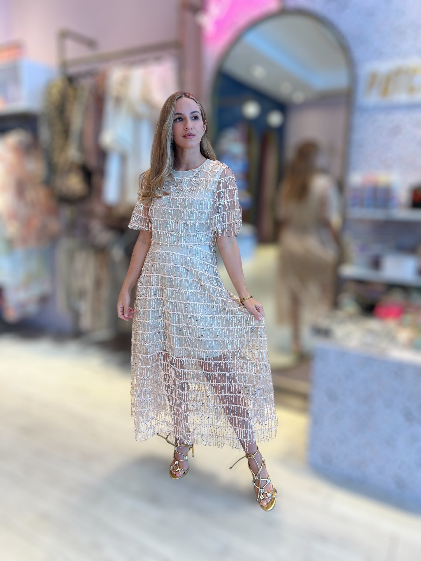 Nude sparkling dress