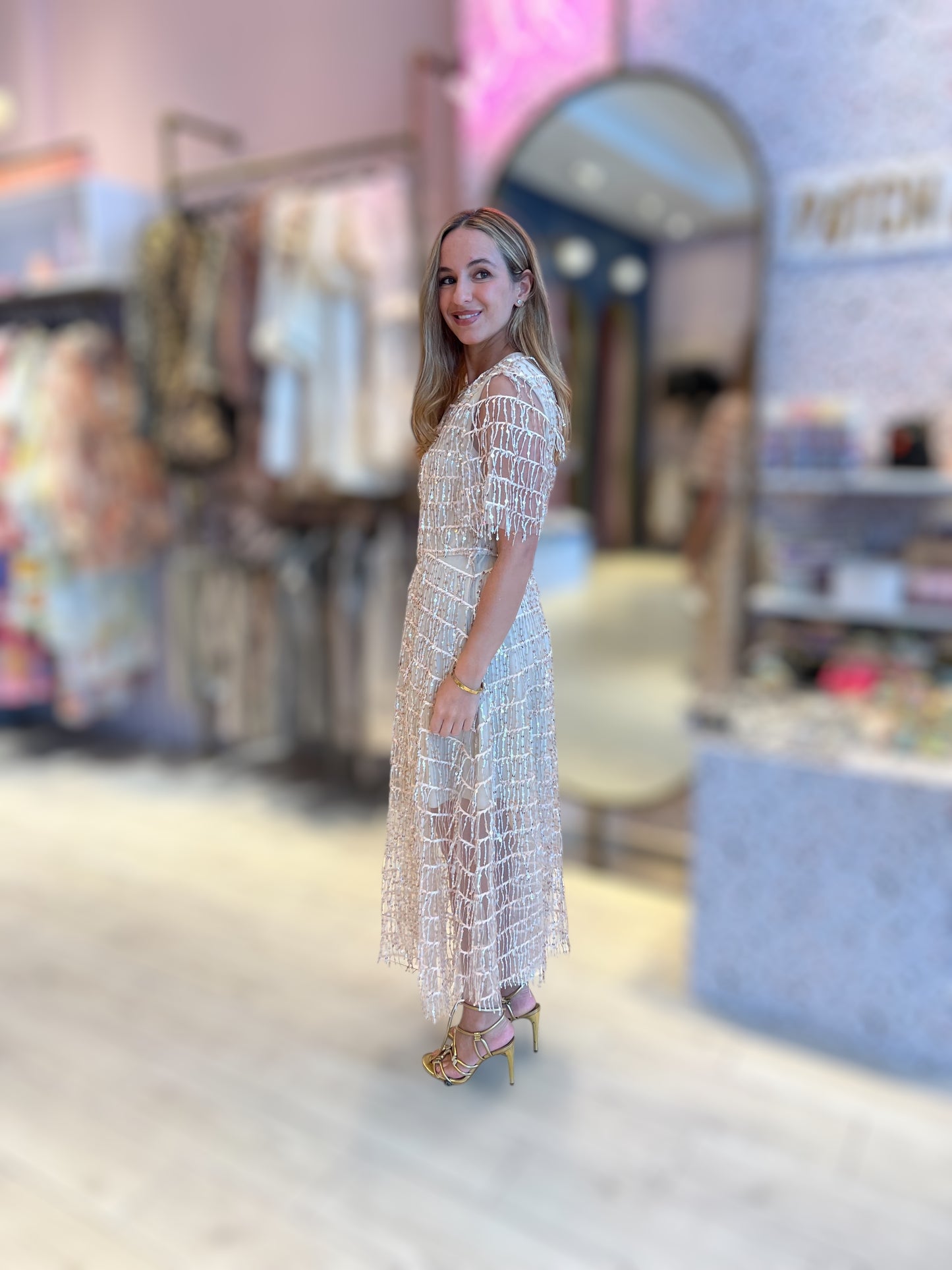 Nude sparkling dress