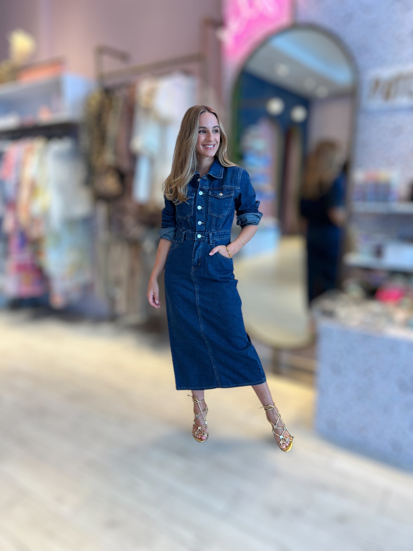 Denim midi Dress