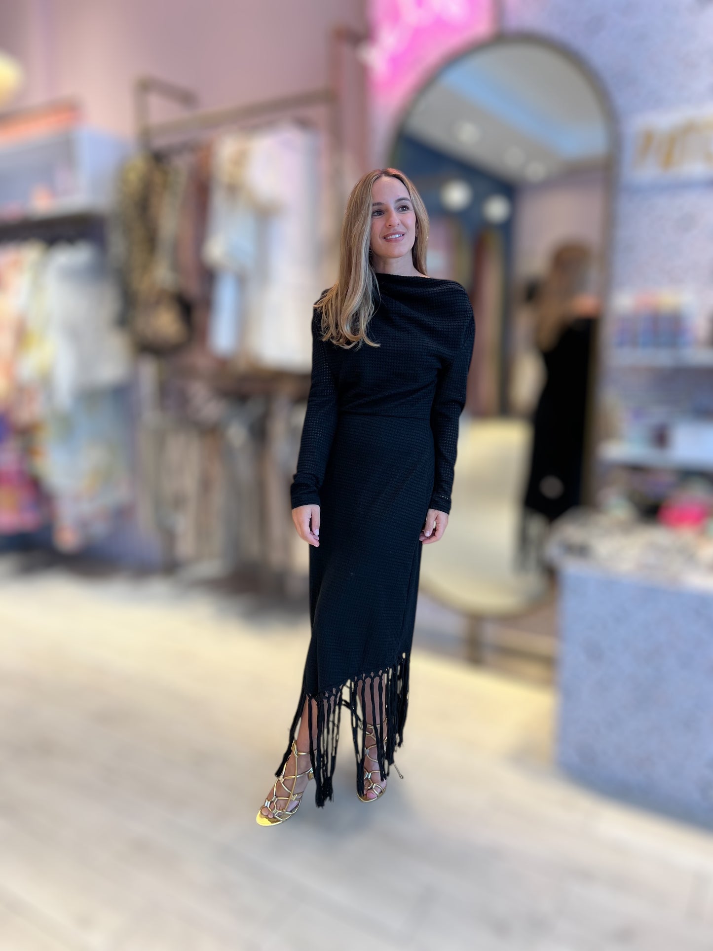 Black Fringed Dress
