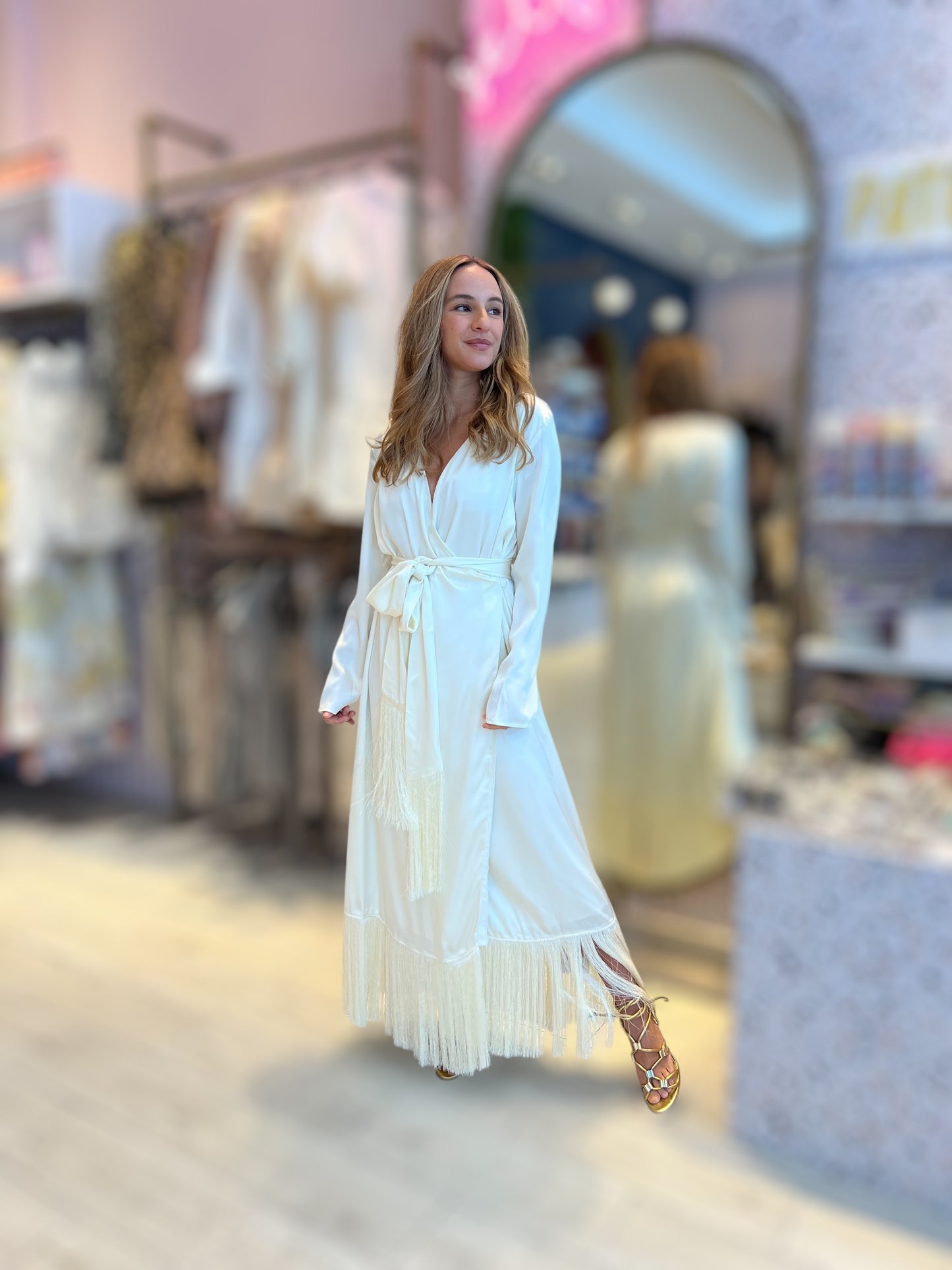 Ivory Fringed Dress