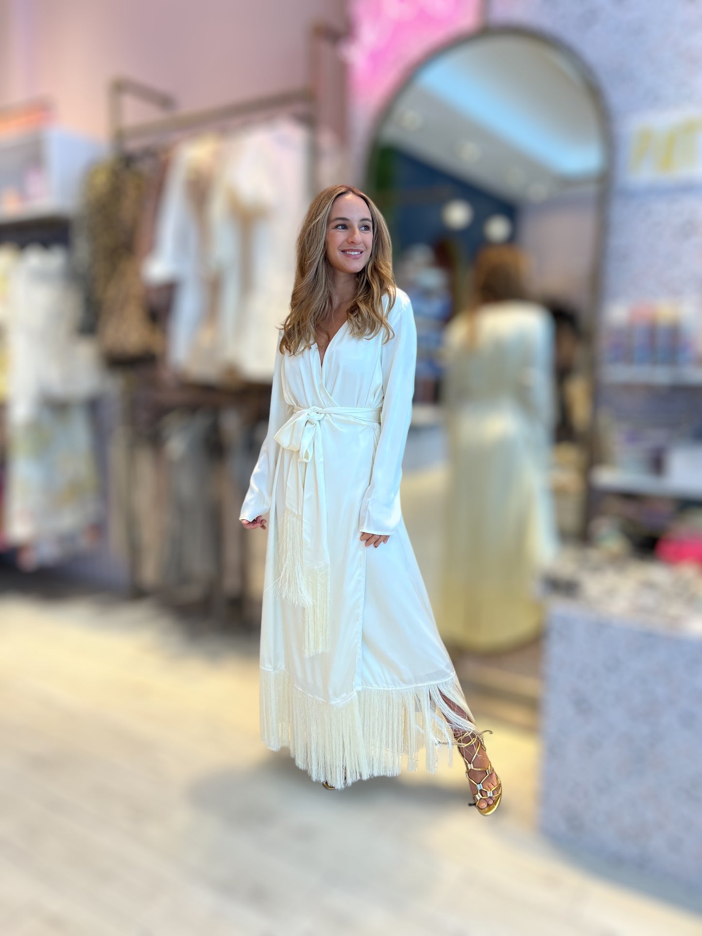 Ivory Fringed Dress