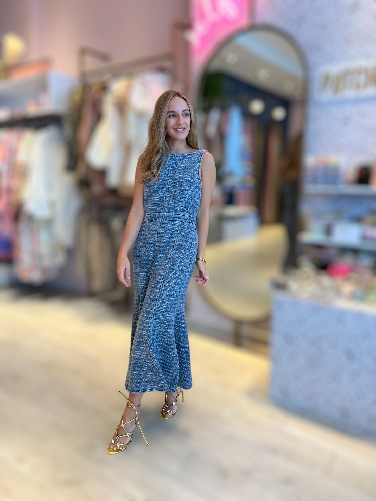Denim flare dress