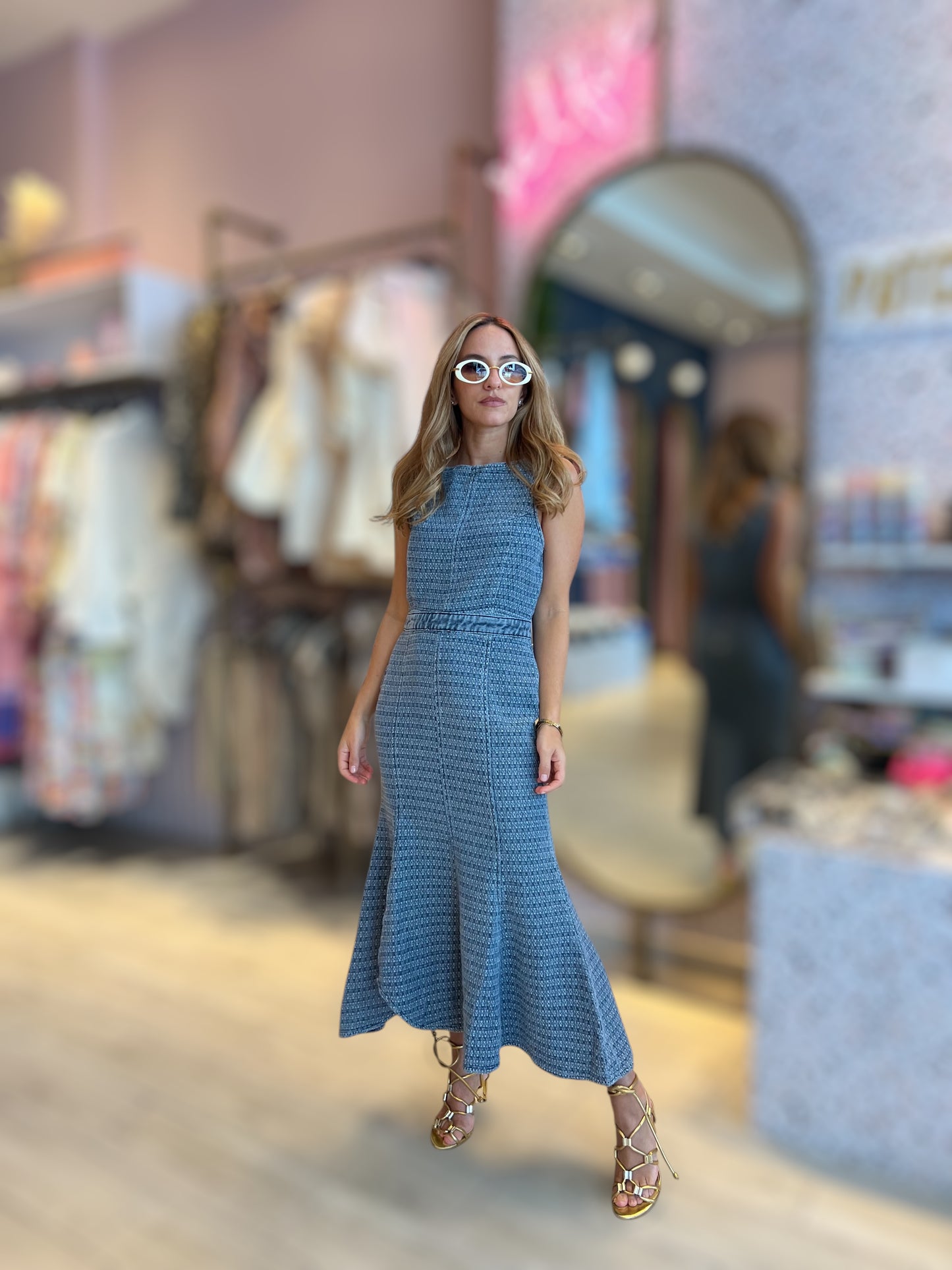 Denim flare dress