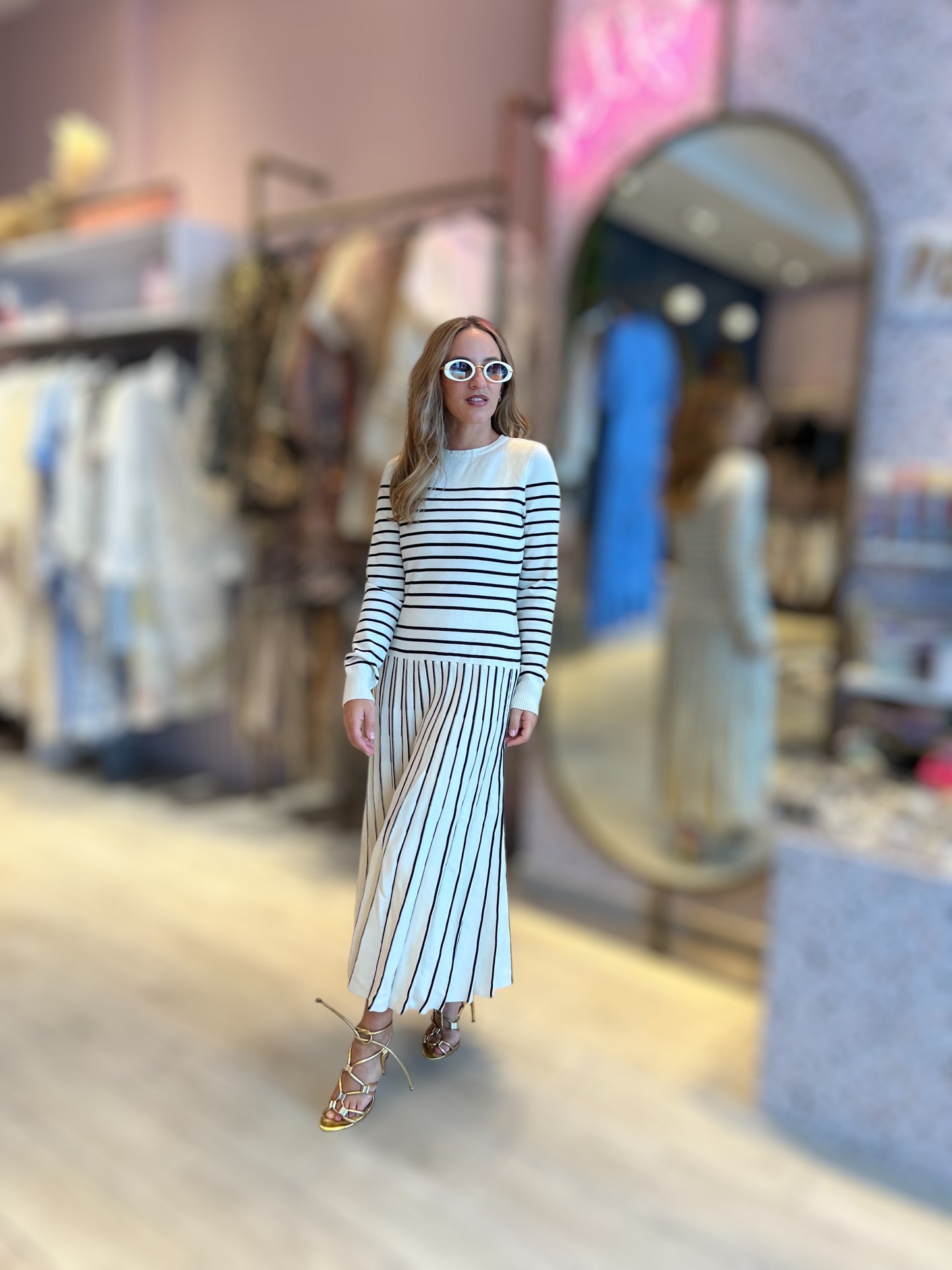 Knitted striped dress