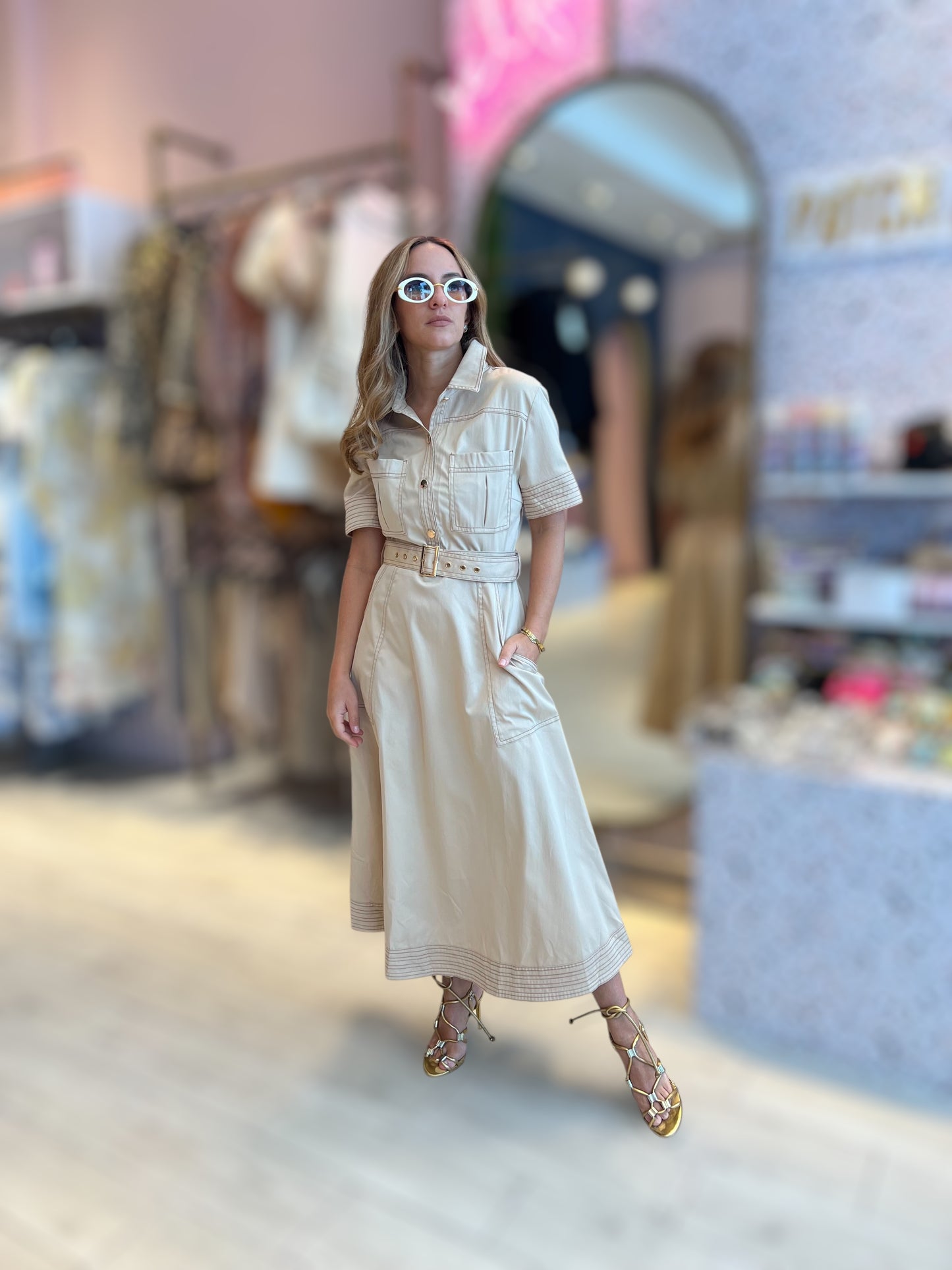 Caqui stiched Dress