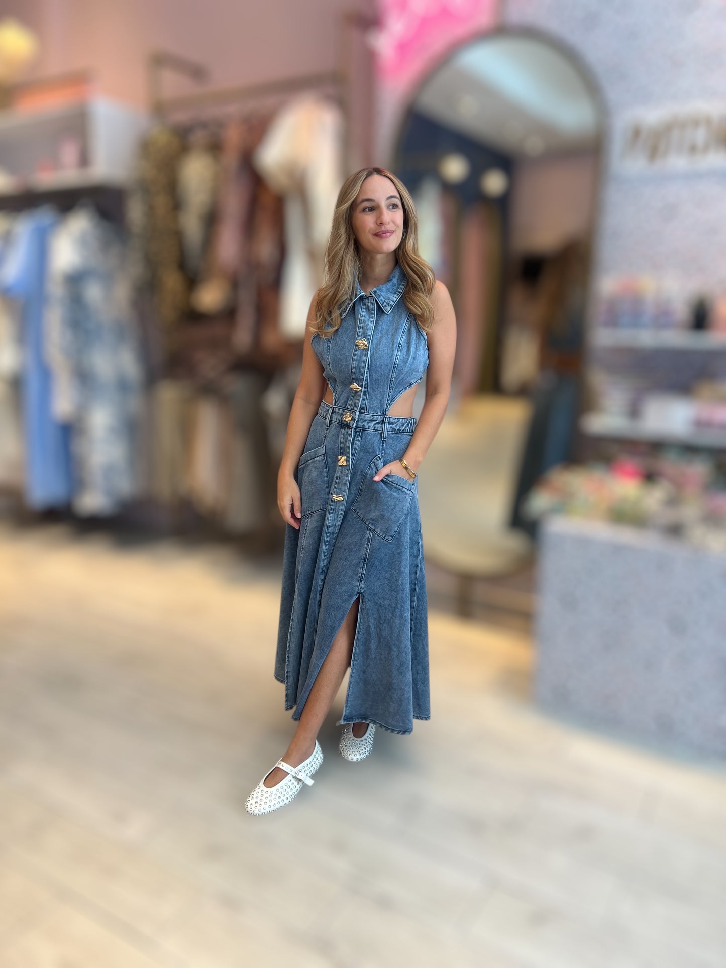 Denim Cut out dress