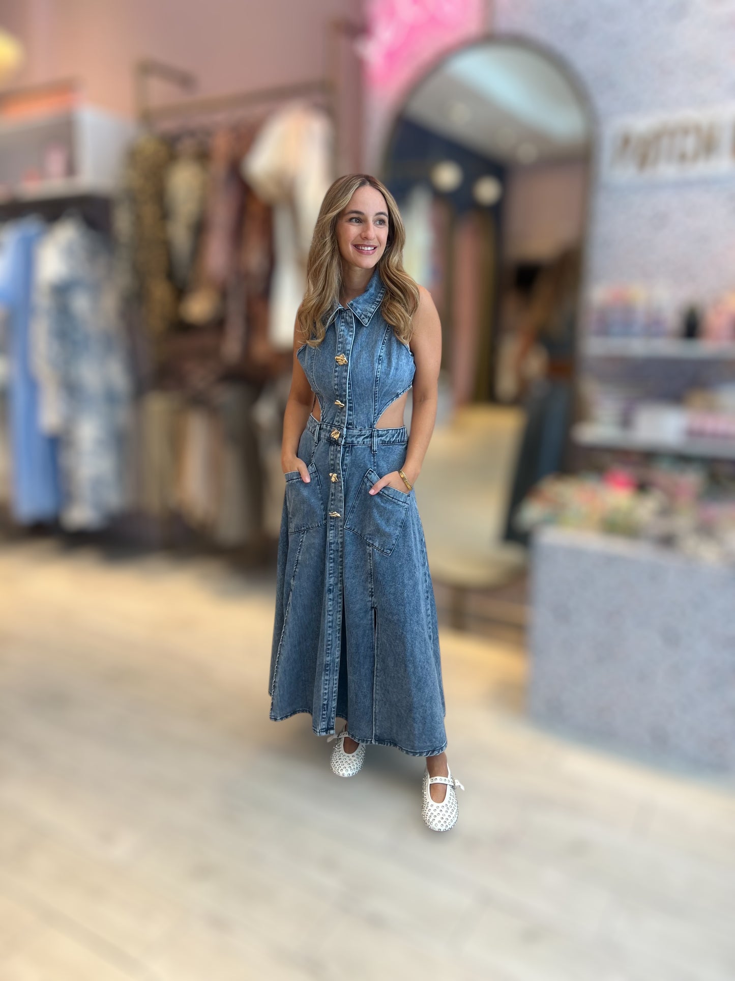 Denim Cut out dress