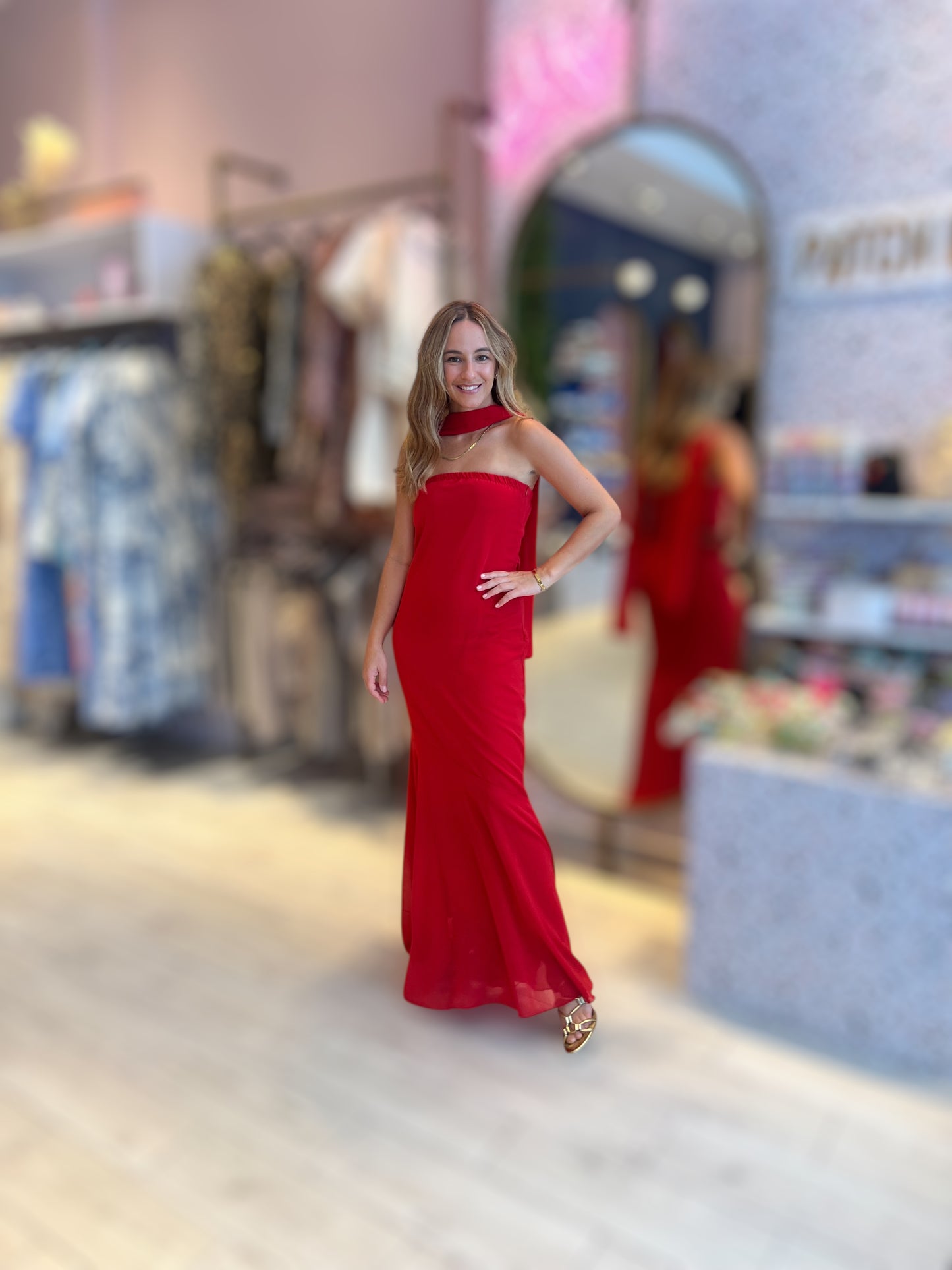 Red chocker Dress