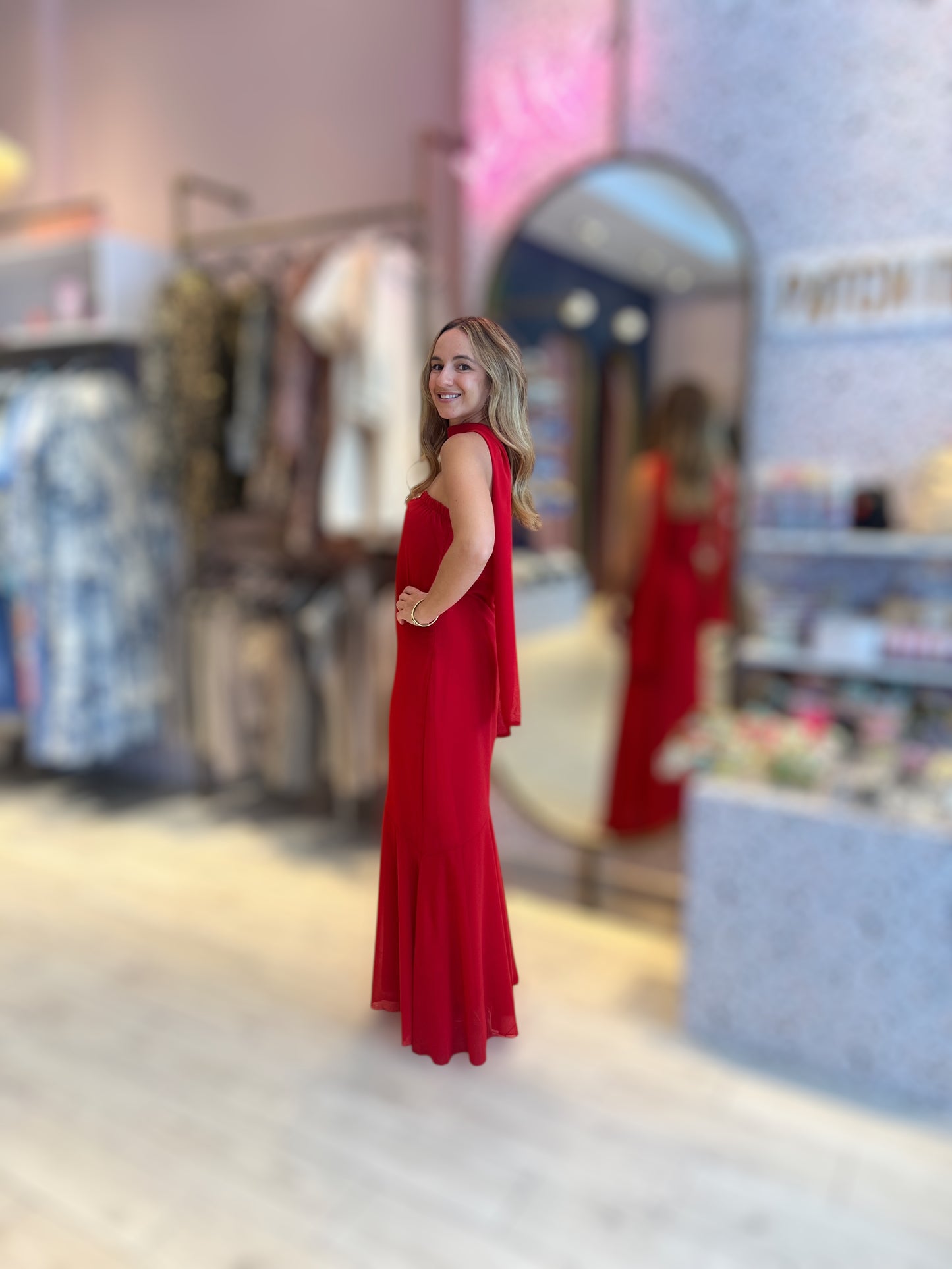 Red chocker Dress