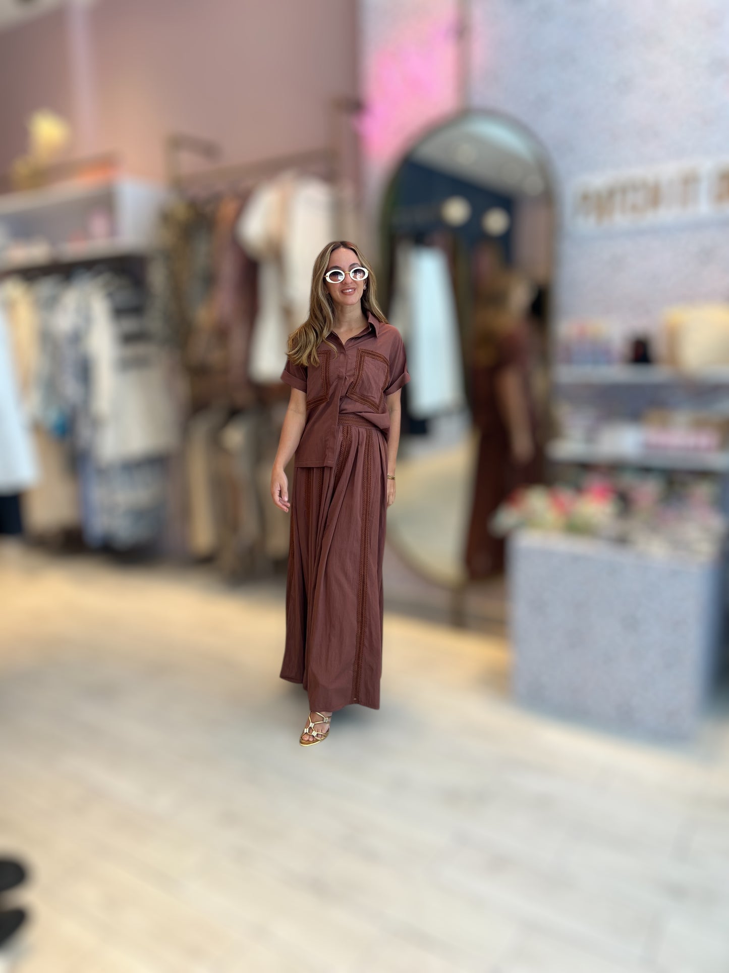 Brown maxi set