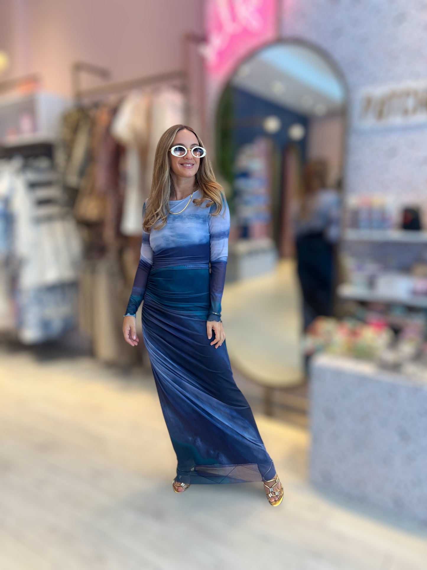 Zahara Navy Dress
