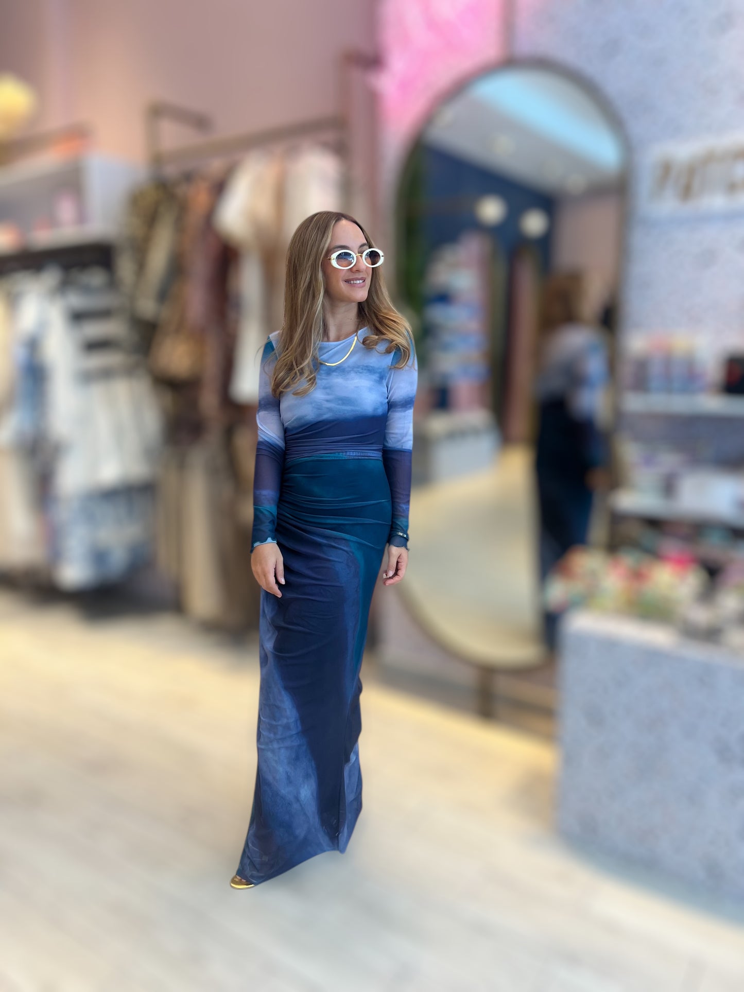 Zahara Navy Dress