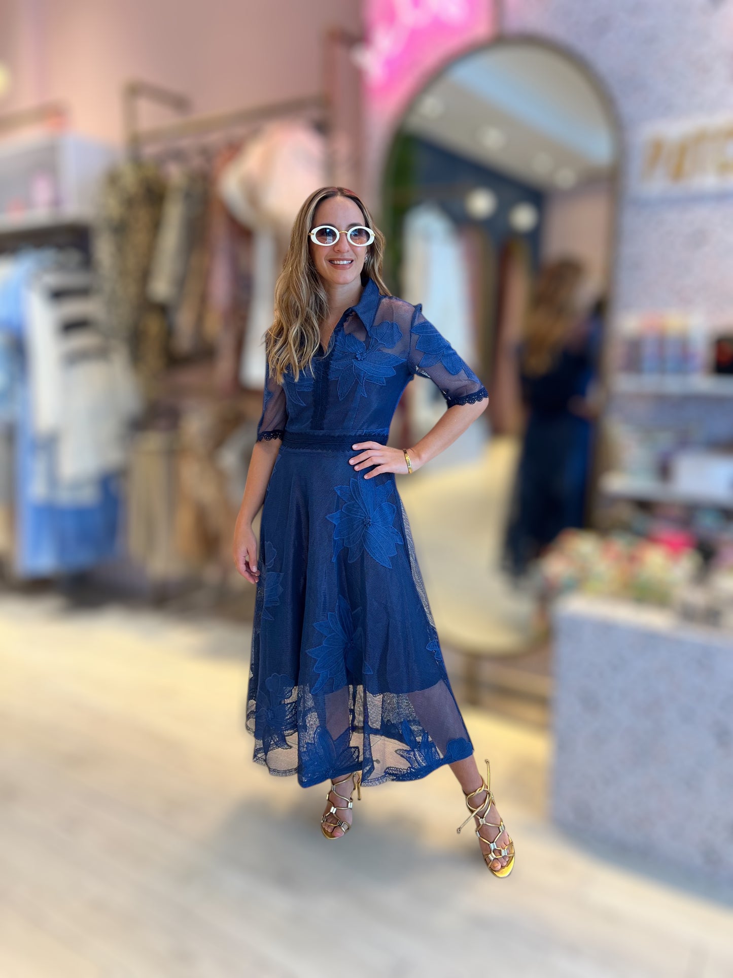 Navy royal maxi dress