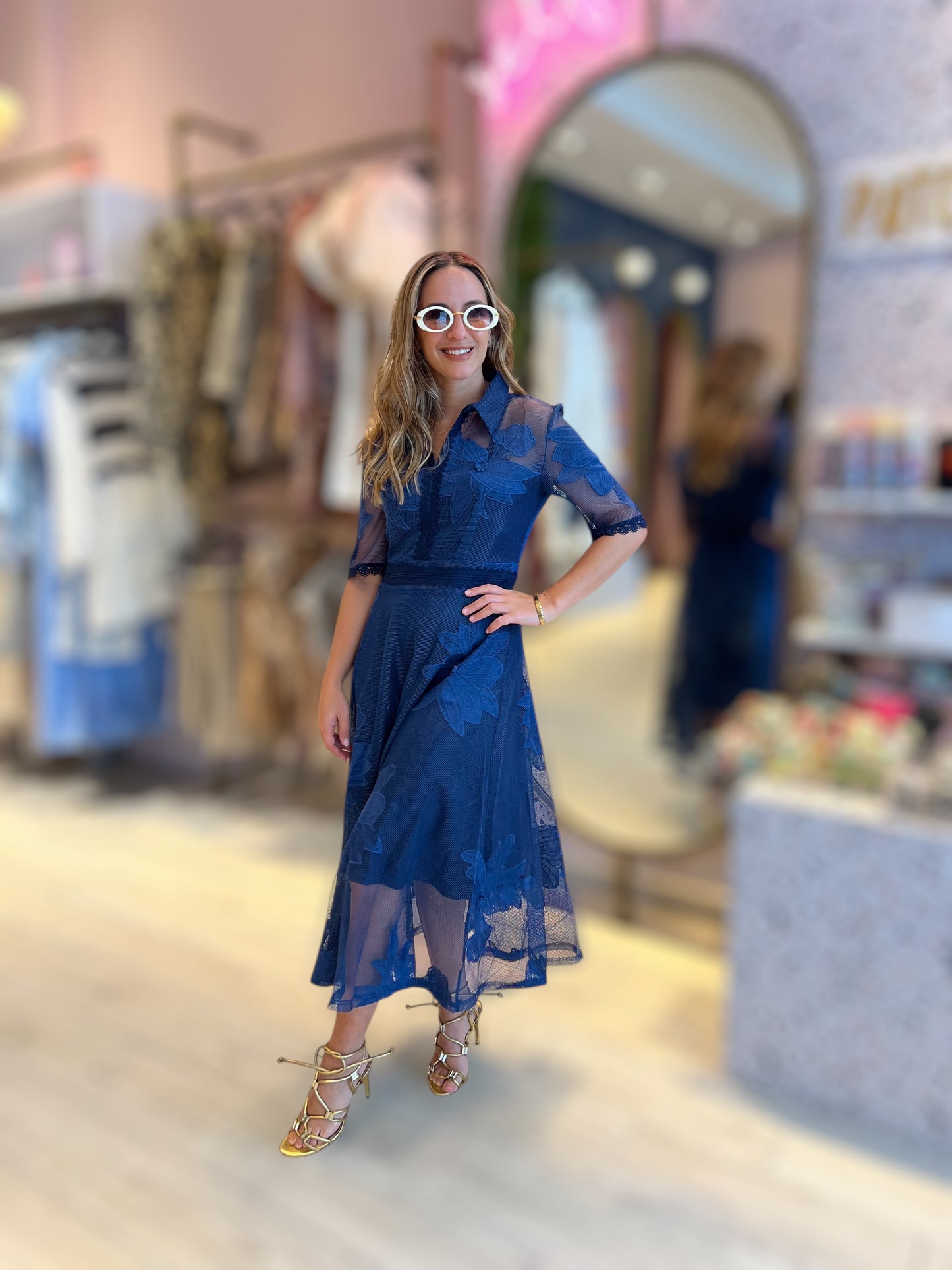 Navy royal maxi dress