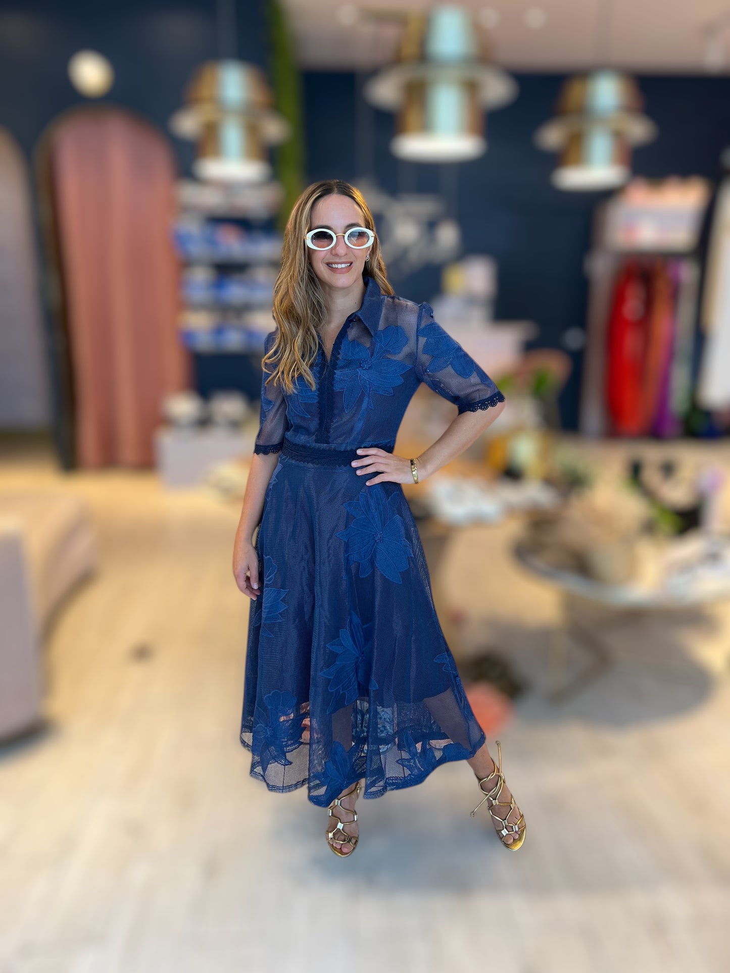 Navy royal maxi dress