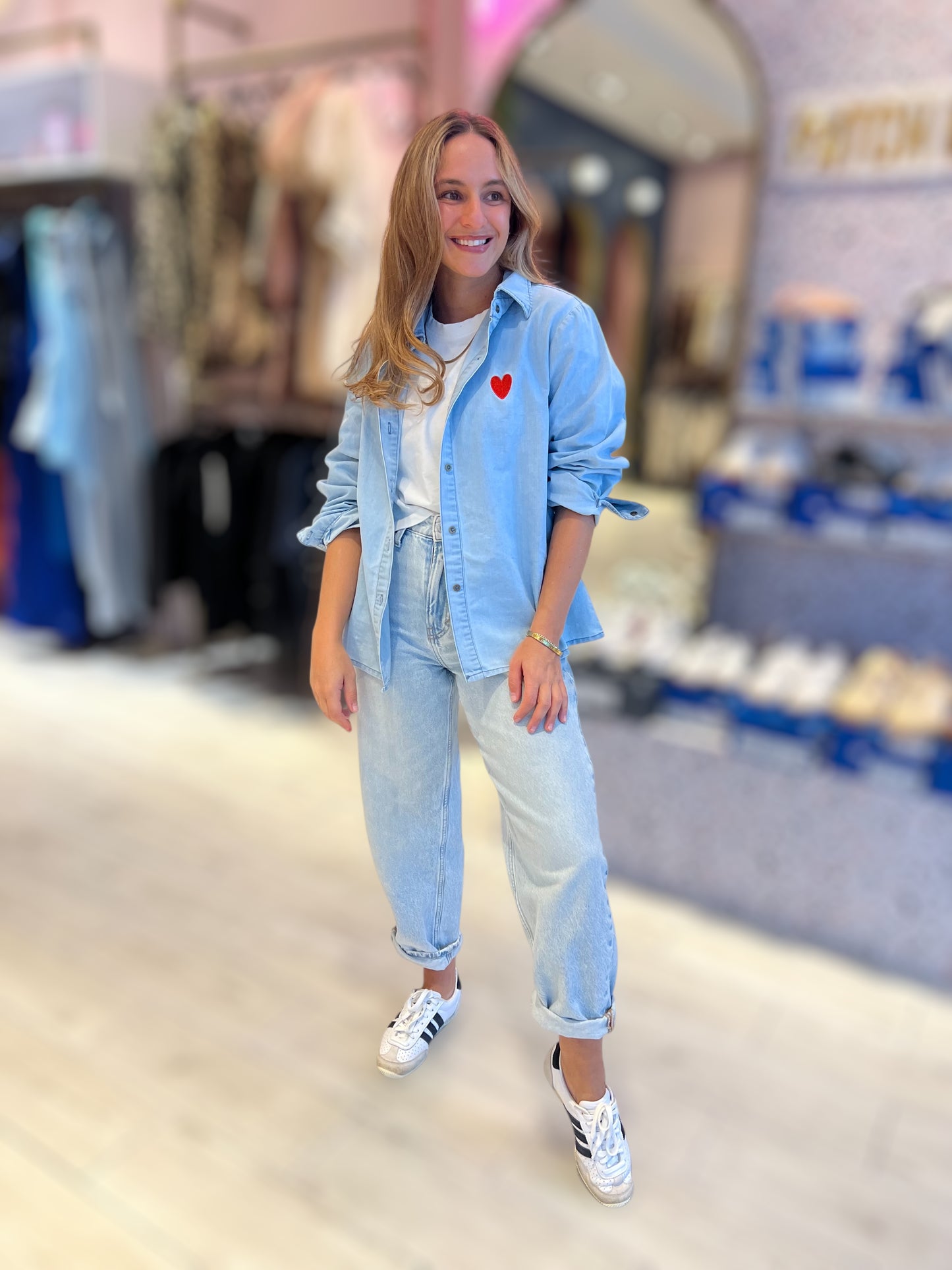Denim embroidery shirt