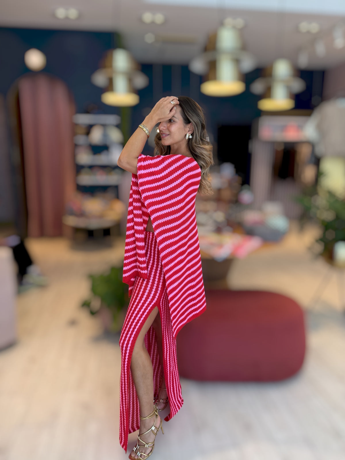 Striped skirt set