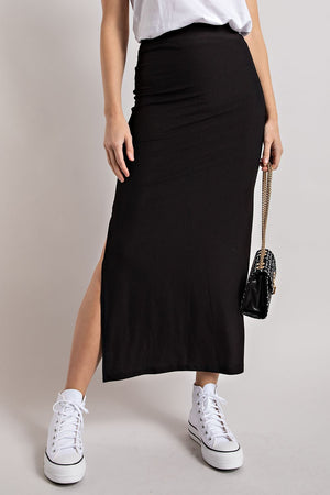 Black ribbed skirt