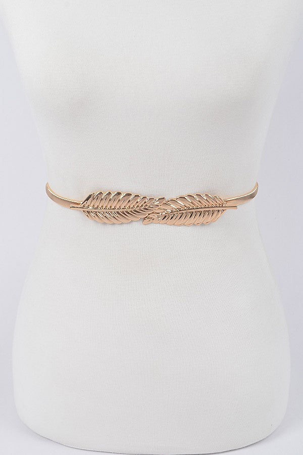 Gold strech leaf belt