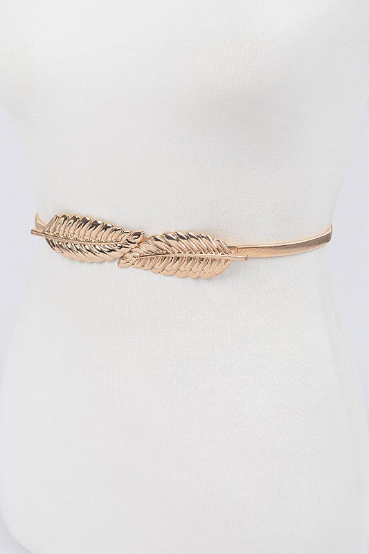 Gold strech leaf belt