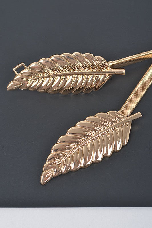 Gold strech leaf belt