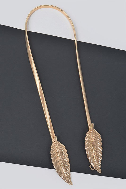 Gold strech leaf belt