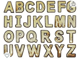 Gold sequins letter patch