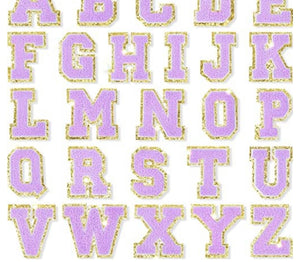 Lavender glitter letter patch