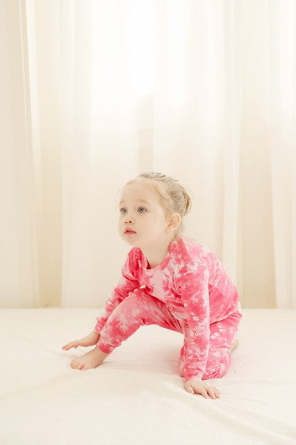 Hot pink tie dye pj