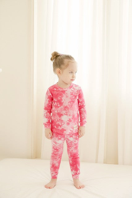 Hot pink tie dye pj